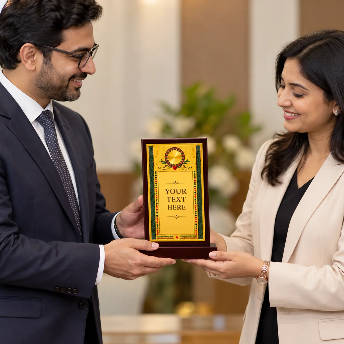Wooden Gold Plate Memento Set - view 3